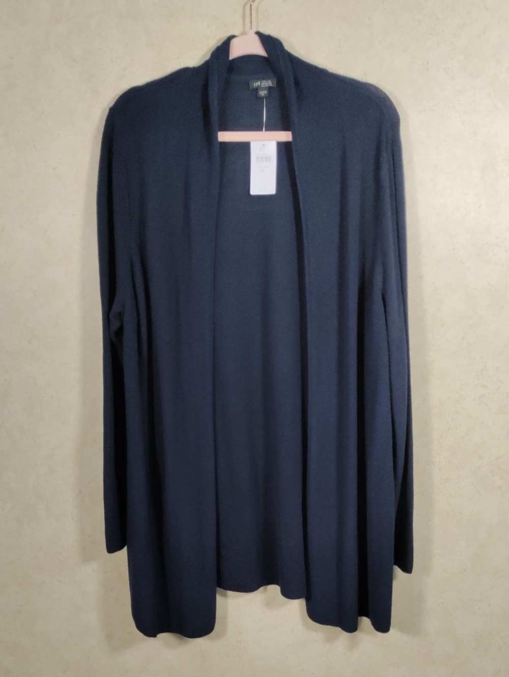 H140 J. Jill Navy Open-Front Women's Cardigan XL NWT